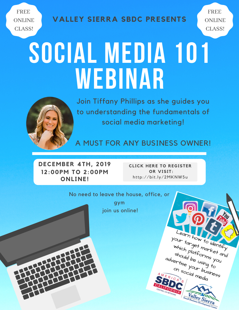 Event Flyer, Social Media 101, Join Tiffany Phillips as she guides you to understanding the fundamentals of social media marketing! A MUST FOR ANY BUSINESS OWNER!